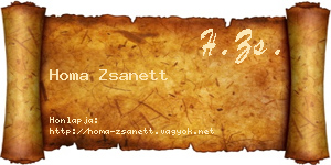 Homa Zsanett névjegykártya